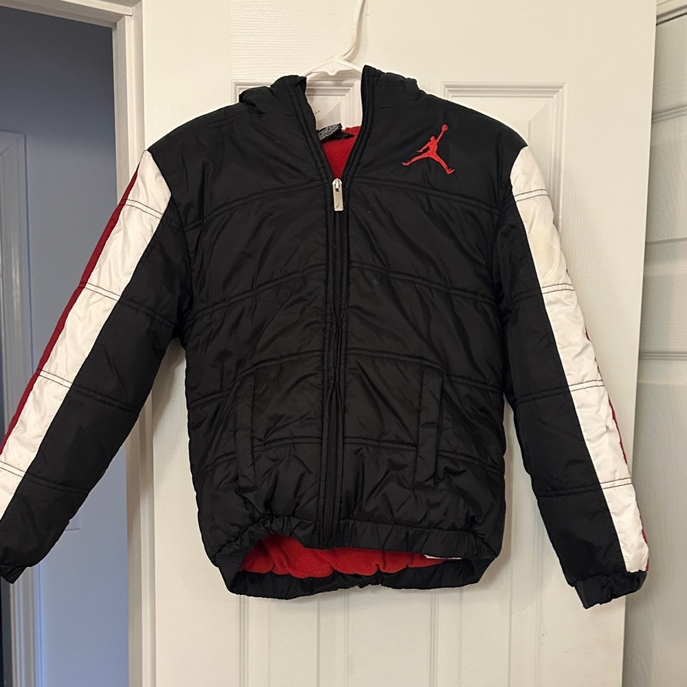 Kids Black and Red Puffer Jacket